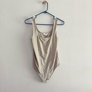 House of Harlow 1960 Taupe Bodysuit